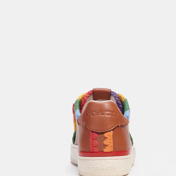 NEW Coach Lowline Crochet Sneakers Ambered Leather Body - Picture 4 of 7